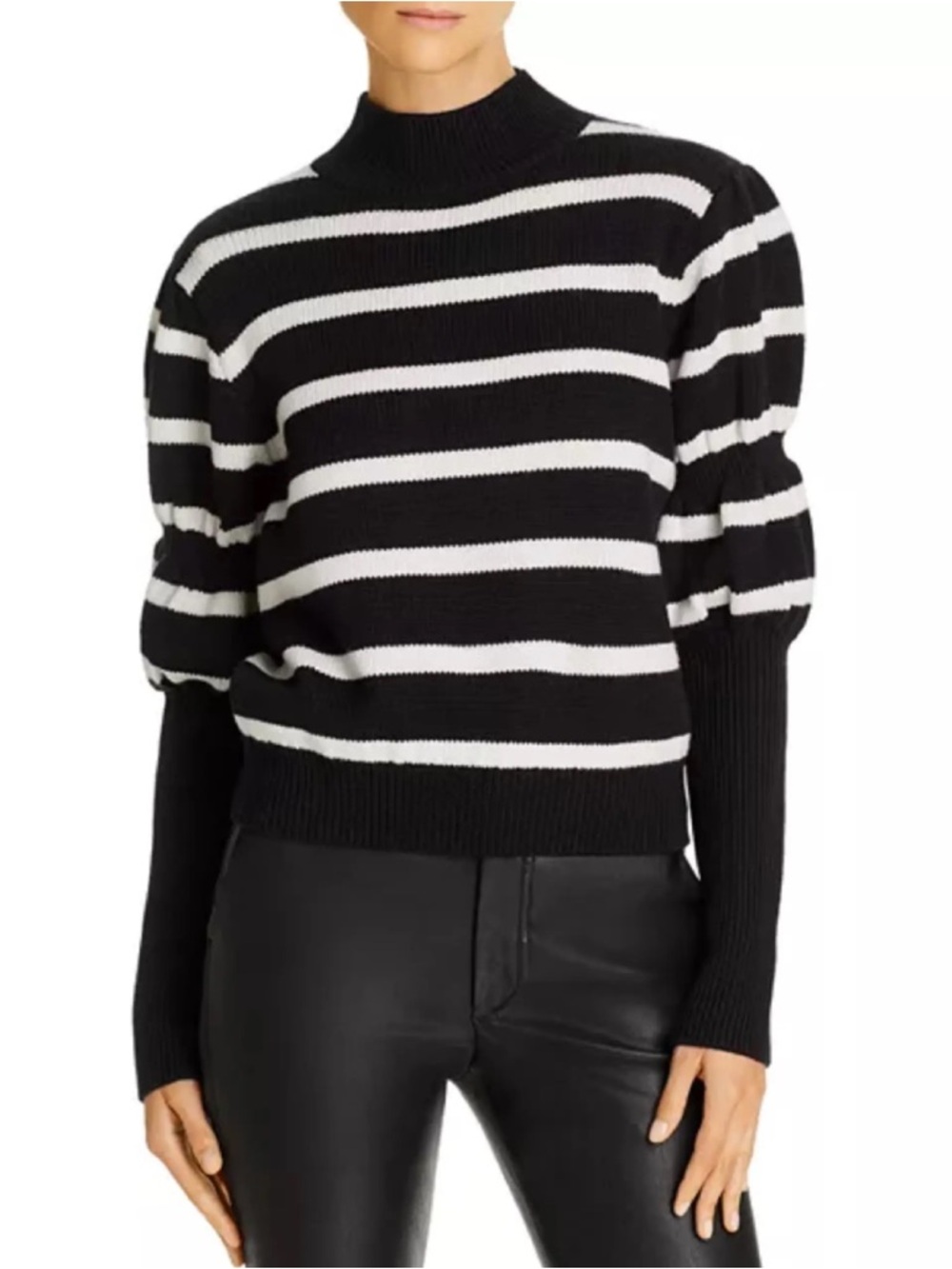 DEREK LAM 10 CROSBY - Elani Puffsleeve Striped Sweater